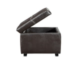 Treasure Upholstered Vinyl and Wood Composite Ottoman in Espresso 18343770