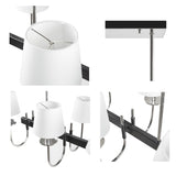 8-Light Traditional Chandelier with Drum Shades B03595699