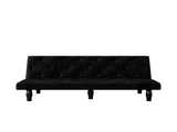 Sofa-to-Bed Evolution 66" Black Velvet Sofa Bed Transforms Seamlessly, Ideal for Family Living W3371P302156