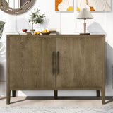 U-Style Storage Cabinet Sideboard Wooden Cabinet with 2 Metal handles and 2 Doors for Hallway, N711P241278D