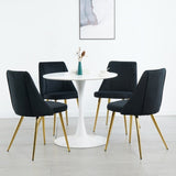 Modern simple velvet dining black chair home bedroom stool back dressing chair student desk chair W210115306