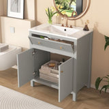 30'' Bathroom Vanity with Ceramic Sink, Free Standing Single Vanity Set with Soft Closing Doors, N710P228367E