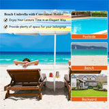 7.2 Feet Outdoor Beach Umbrella with Tilt Mechanism 49206287