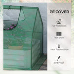 ZUN 6' x 3' Galvanized Raised Garden Bed with Mini PE Greenhouse Cover, Outdoor Metal Planter Box with 2 W2225142609