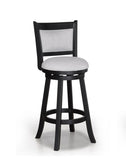 2pc Swivel Pub Stools Counter Height Chair Fabric Upholstered Seat Footrest Wooden Dining Room B011P262367
