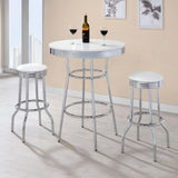 Werner Glossy White and Chrome Round Bar Table B062P145619