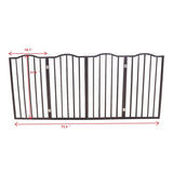 Pet Gate - Dog Gate for Doorways, Stairs or House - Freestanding, Folding, brown, Arc Wooden W49530789
