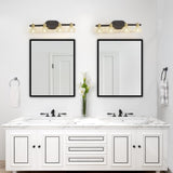 Vintage 4-Light Wall Sconce with Clear Crystal Shades, Black Iron Finish Vanity Light Fixture for W1340P206719