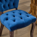 ZUN French Vintage Tufted Upholstered Fabric Dining Chair,Set of 2,Blue,SW1869BL W1143P214541