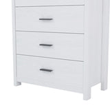 ZUN Retro American Country Style Wooden Dresser with 5 Drawer, Storage Cabinet for Bedroom, White N733P207094K