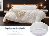 4PC Pure Color Bedding - Microfiber Hotel Series, with Zipper Closure Quilt Cover and Two 32079703