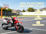 Red 12V Kids Electric Motorcycle Twist Handle Throttle, Safety Training Wheels, Rear Suspension 99710101
