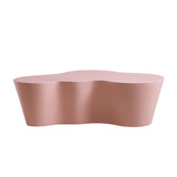 50 Inch Unique Shape Coffee Table Sturdy Fiberglass Tea Table for Living Room No Need Assembly PINK W876P452392