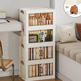 1 Piece Three Tier Folding Organizer with Lid and Door on Wheels, Collapsible Plastic Small 37538906