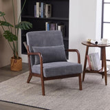 Mid-Century Modern Accent Chair, Arm Chair Living Room Chairs Pillow Upholstered Reading Chair W2989P295372
