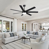 ZUN 72 In Farmhouse Ceiling Fan with Plywood Blades for Dining Room 06157282