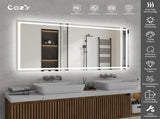 72"x36" LED Bathroom Mirror, Front-Lit and Back-Lit, 3 Color Tem Adjustable, Brightness Memory, 44295018