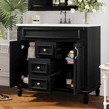 36'' Bathroom Vanity with Top Sink, Modern Bathroom Storage Cabinet with 2 Soft Closing Doors and 2 N710P230231B