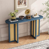 TREXM Farmhouse Rattan Console Entryway, Narrow Console with Storage, Hallway N715P245743M