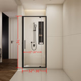 32-36" W x 76" H Scalable adjustable frame Shower Door with 1/4" Clear SGCC Tempered W2965P277645