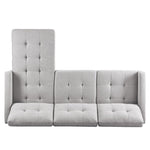 ZUN 87 Inches Wide Modern Convertible Sofa & Chaise, L Shaped Tufted Fabric Couch, Reversible B082111420