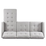 ZUN 87 Inches Wide Modern Convertible Sofa & Chaise, L Shaped Tufted Fabric Couch, Reversible B082111420