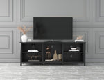 ZUN TV Stand Storage Media Console Entertainment Center,Tradition Black 51353507