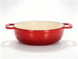 Cast iron 6QT cooking pot - Gradient red - Includes two silicone gloves - Enamel pot 23809115