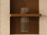 Adjustable 3-Color LED Sandstone Wall Decor with Simulated Plants - 3D Art Sculpture, Glass Vase & W2700P313031