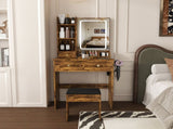 Modern small Vanity Desk ,featuring 3 modes of LED lighting with adjustable brightness, 3 drawers W509P465834