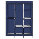 ZUN 71" Portable Closet Wardrobe Clothes Rack Storage Organizer with Shelf Blue 23488326