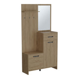 Hall Tree, 2 Doors, 1 Drawer, 1 Shelf, 1 Mirror B097P296845