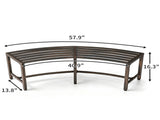 Bronze 141 x 35.5 x 40 cm 2-Seater Curved Iron Bench 47711682
