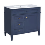 ZUN 36'' Bathroom Vanity with Top Sink, Modern Bathroom Storage Cabinet with 2 Drawers and a Tip-out N710P230246C