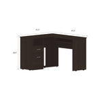 ZUN Mix L-Shaped Desk, Keyboard Tray, Two Drawers, Single Open Shelf -Black B20091961