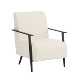 26.38" Modern Beige Lounge Chair with Polyester Upholstery and Sturdy Metal Frame, Ideal for Living N767P236501B