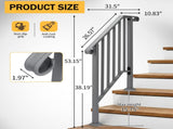 Silver Outdoor 2-Step Iron Handrail 70856353