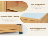 Potting Bench with Storage Cabinet and Metal Table Top for Outdoor Patio,Outdoor Work Station Table 77160932