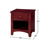 One Drawer Wooden Nightstand in Cherry Finish B016P252243