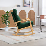 ZUN 25.2"W Modern Rocking Chair Accent Lounge Armchair Comfy Boucle Upholstered High Back Wooden Rocker W1298137120