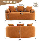 LY-025S-OR COMPRESSION SOFA Double-seat orange sofa, Wood Grain Chenille fabric, full sponge W2231P261292