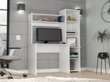Desk, Five Shelves, Two Superior Shelves, White B097132897