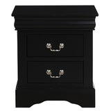 Black 2-Drawer Nightstand B062P189240