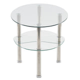 ZUN Dual Fishtail Style Tempered Glass Coffee Table clear 40751609