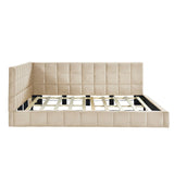 Full Size Upholstered Daybed/Sofa Bed Frame-Beige, Velvet 46166540