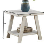 Athens Contemporary Two-Tone Wood Shelf End Table in Weathered Gray and Beige 06467700