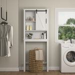 ZUN Over-the-Toilet Storage Cabinet, Space-Saving Bathroom Cabinet, with Adjustable Shelves and A Barn W40935622