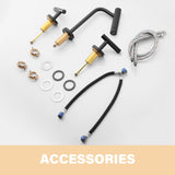 Two Handles Widespread 8 inch Bathroom Matte Black 3 Pieces Basins Lavatory Sink W1217P298894