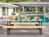 Picnic Combo 3PCS Set, 5.8FT Wood Table and Bench Set 42884483