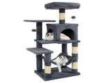 44" Multi-Level Cat Tree with Spacious Top Perch, 2-Door Condo & Hammock for Indoor Cats -Gray 97226898